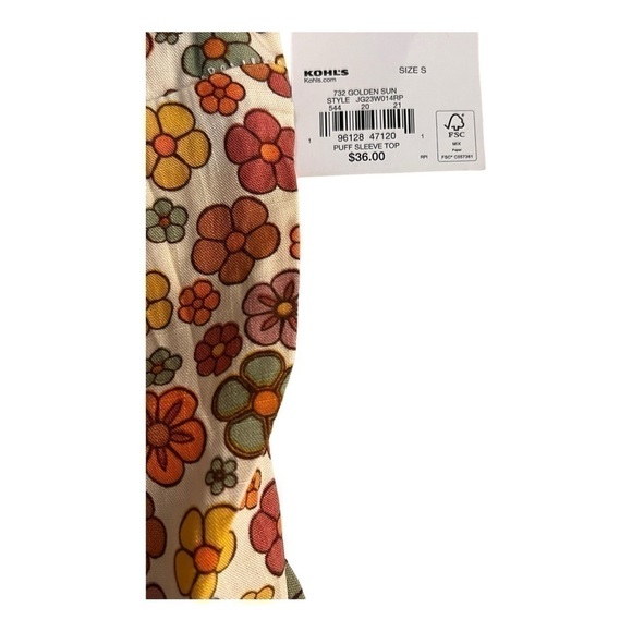 NWT SO Off/On Shoulder Stretchy Crop Top Multi Color Flower Pattern Size S - Picture 7 of 13